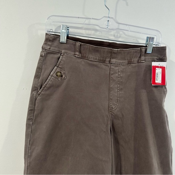 NEW Spanx Stretch Twill Cropped Wide Leg Pants Smoke NWT - Picture 7 of 8